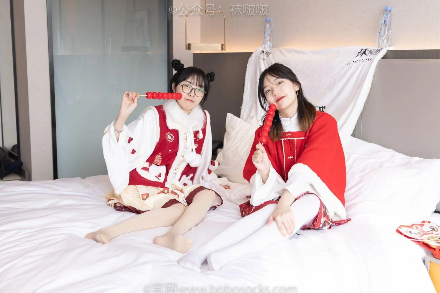 [BoBoSocks袜啵啵]NO.054 小甜豆与稚予-给大家拜年啦 [139P]插图4